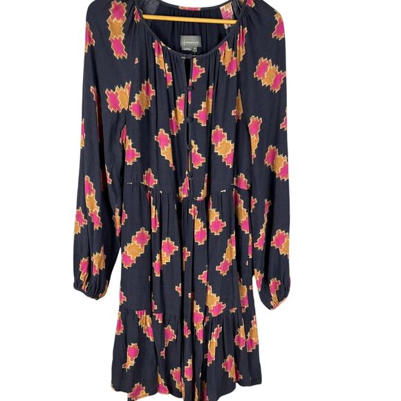 Anthropologie Candy Crush Puffed Long Sleeve Tiered‎ Mini Dress Size Medium - Picture 8 of 16